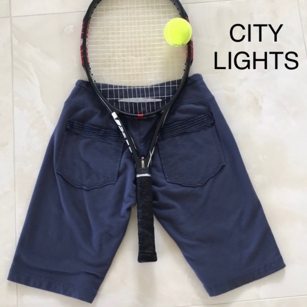 💯✅ CITY LIGHTS COMFY BLUE SHORTS WITH TWO POCKETS